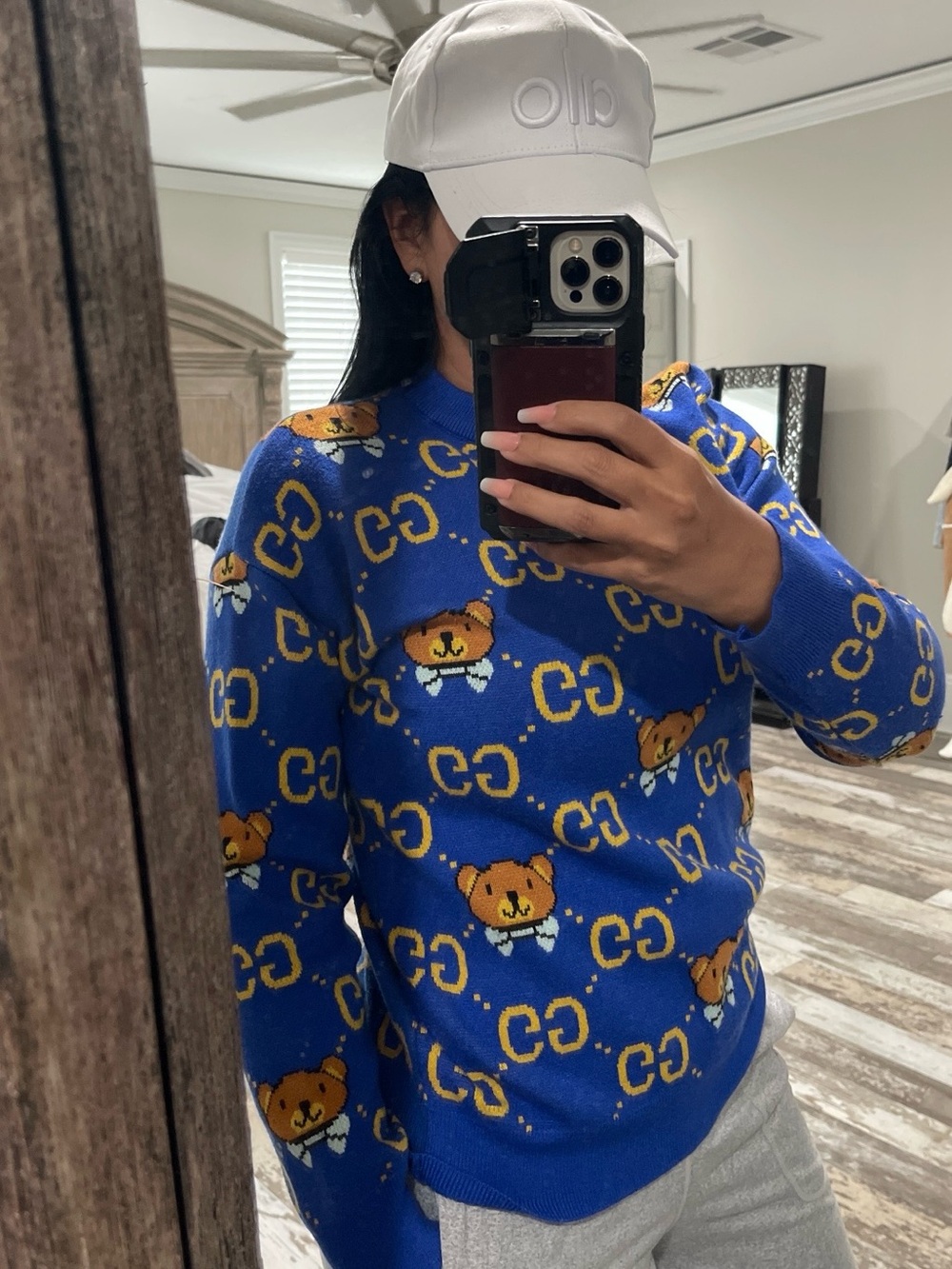 Blue Teddy Bear Logo Sweater